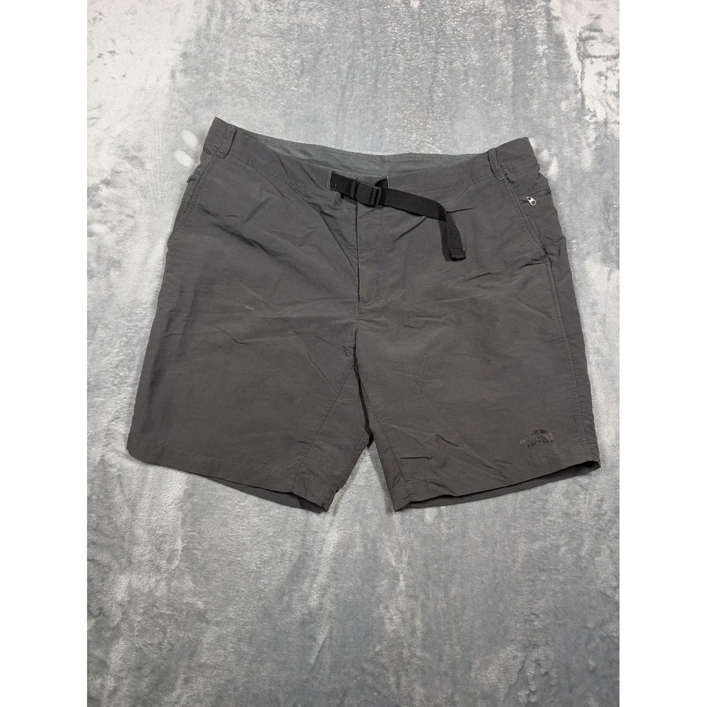 North Face Shorts Mens 40 Gray Nylon Hiking Outdoor Belted Quick Dry Trail